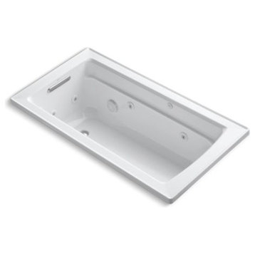 Kohler Archer 60" X 32" Drop-In Whirlpool with Heater, White
