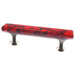 Glass Storm Studios - Sunset Handmade Glass, Pull - Nuggets of blue, black, and white. All our products are handmade to order.  Important: Do not use an electric drill or electric screwdriver.