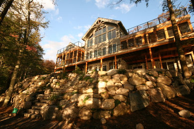 Rustic two-story mixed siding exterior home idea in Toronto