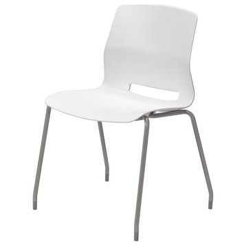 Olio Designs Lola Plastic Armless Stackable Chair in White