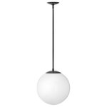 Hinkley Lighting - Hinkley Lighting Warby 1 Light Medium Orb Pendant, Black WH - Add a mid-century modern design pop to a multitude of spaces with Warby. The clear glass globe is ideal for vintage-style bulbs. Tailor Warby to your personal style by modifying the length of the stems; or choose to install sconces with the globe either up or down. Vintage style bulbs are available for both sizes.
