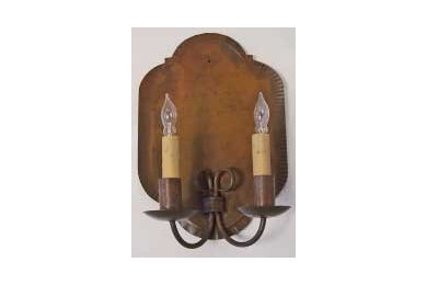 2-arm Tin Wall Sconce in Aged