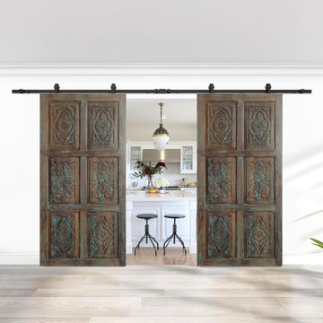 Carved Barn Doors: A Statement Piece for Your Library and Home Studio