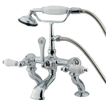 Kingston Brass Deck-Mount Clawfoot Tub Faucets With Polished Chrome CC412T1