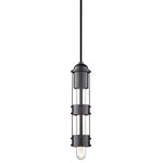 Mitzi by Hudson Valley Lighting - Violet 11.5" 1-Light Pendant, Old Bronze - Violet uses industrial textures in a design that is more modern than Machine Age.