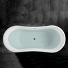 71"x32" Freestanding Acrylic Bathtub, White/Classic Chrome
