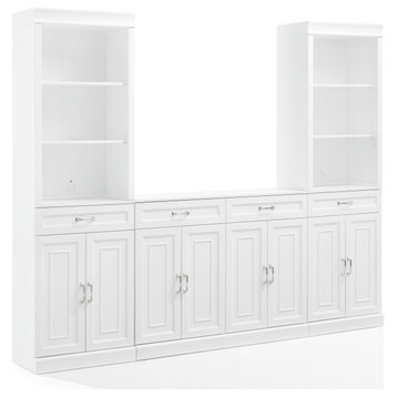 Stanton 3, Piece Sideboard, Storage Bookcase Set, Sideboard, 2 Bookcases