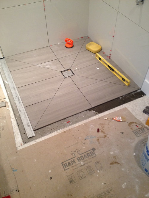 Using Diagonal Cuts To Slope Your, How To Install Tile Shower Floor On Concrete