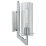 Norwell Lighting - Norwell Lighting 8143-BN-CL Faceted - One Light Wall Sconce - This sconce offers a ribbed, clear glass. cylinderFaceted One Light Cy Brushed Nickel Clear *UL Approved: YES Energy Star Qualified: n/a ADA Certified: YES  *Number of Lights: Lamp: 1-*Wattage:60w T10 Edison bulb(s) *Bulb Included:No *Bulb Type:T10 Edison *Finish Type:Brushed Nickel
