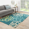 Jaipur Living Blossomed Indoor/Outdoor Floral Teal/Green Area Rug, 7'6"x9'6"