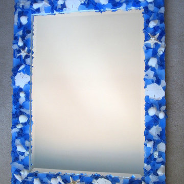 Blue Sea Glass Custom Wall Mirror