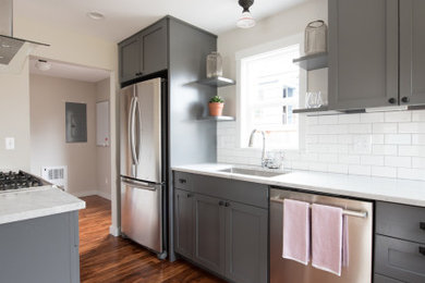 Example of a transitional kitchen design in Seattle