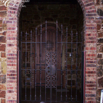 Wrought iron gates.