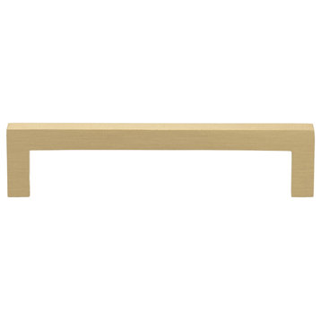 5" Screw Center Solid Square Bar Handle Pull, Satin Gold, Set of 10
