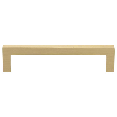 5" Screw Center Solid Square Bar Handle Pull, Satin Gold, Set of 10