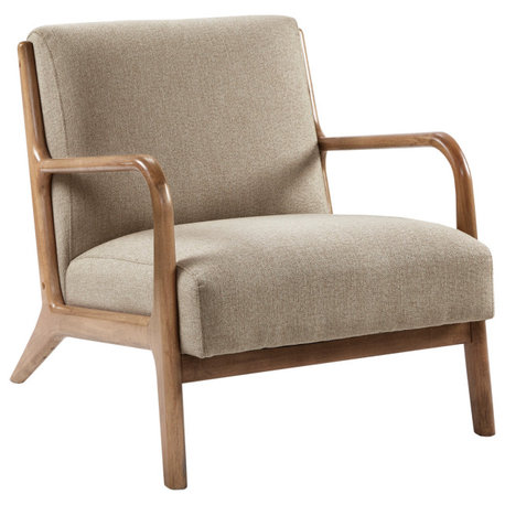 INK+IVY Novak Mid-Century Modern Accent Lounge Chair, Natural Taupe