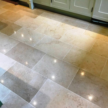 Pitted Jerusalem Limestone Floor Renovated in Twyford