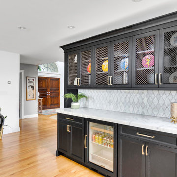 Black & White Kitchen with Accents of Gold