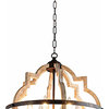 LZ2126 - 6 Light Candle Chandelier in Black and Gold spots with ornamental shape