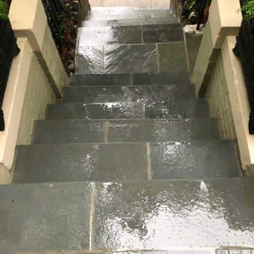 Flagstone Walkway with 2 Inch Thick Thermal Step Treads in Washington DC