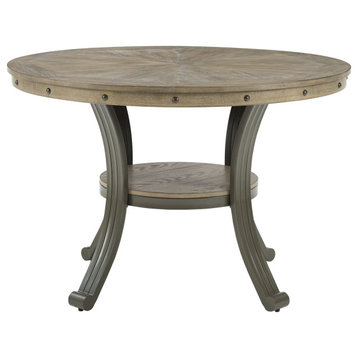 Franklin 45" Round Dining Table Pewter