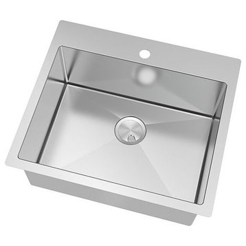 Transolid Diamond 16 Gauge Single Dual Mount Stainless Steel Sink