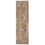 Nourison - Nourison Juniper 2'2" x 7'6" Terracotta Multicolor Vintage Indoor Area Rug - Indulge your taste for beauty with this floral Juniper area rug inspired by French country botanical designs. Soft and lovely in transitional tones of terracotta plus blue, green, ivory and rose, this delightful rug brings multi-color interest to your living room, dining room, bedroom or family room, entryway or home office.