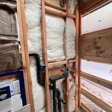 DURING - Rough Plumbing for Sink and Hanging Toilet