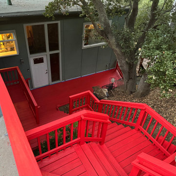 Fire engine red deck looks spiffy new
