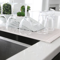 STYLISH Multipurpose Over Sink Roll-Up Dish Drying Rack, White