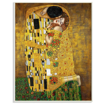 Patterned Gold Green Classic Figure Painting, 10"x15"