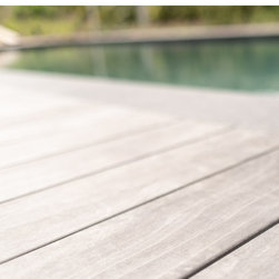 Accoya Color Grey pool decking - Deck Tiles And Planks