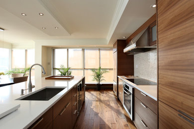 Inspiration for a contemporary kitchen remodel in Toronto with stainless steel appliances