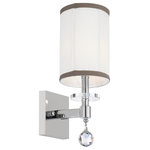 Lighting Fix LLC - Contemporary Opaleen Fabric Wall Sconce - Brighten your home using the chic Contemporary Opaleen Fabric Wall Sconce. Made from polished steel with a cylindrical ivory fabric shade, this sconce is sophisticated and chic. Display it in a hallway or bedroom.