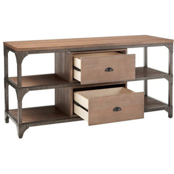 TV Stand in Weathered Oak antique media console