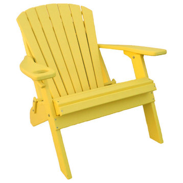 Big Boy Adirondack Chair, Cup Holder, Lemon Yellow, Smart Phone Holder