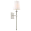 20" Wall Sconce/Wall Light and Linen Shade, Brushed Nickel Finish