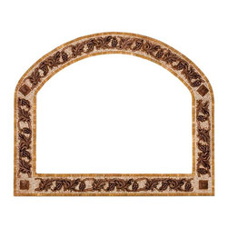 Stone mosaic mirror frame with metal inlay - Bathroom Mirrors