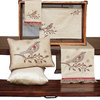 Bird On Twig Emboridery Pillow With Polyester Filled, 13x18