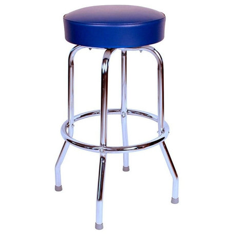 Retro Home Single Ring 30" Swivel Bar Stool, Blue