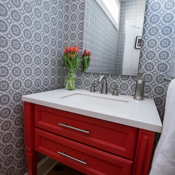 Black and Red Powder Room