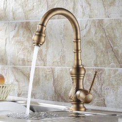 Antique Brass Kitchen Faucet (Antique Copper Finish) T-1705A - Kitchen Faucets