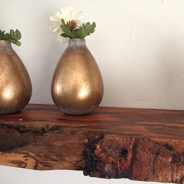 Live edge mahogany shelving project