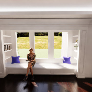 Window Seat Bedroom Design Virtual Rendering