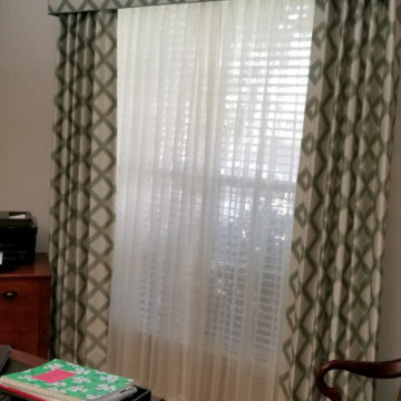 Cornice w/ side panels and sheers