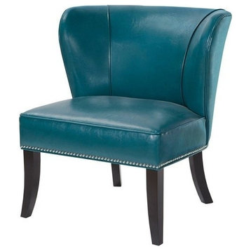 Madison Park Hilton Armless Accent Chair, Teal Blue