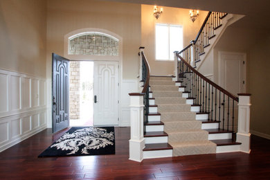 Inspiration for a transitional staircase remodel in Other