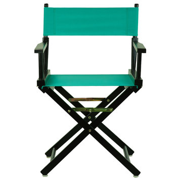18" Director's Chair With Black Frame, Teal Canvas