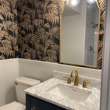 Half bathroom converted to a Full bathroom with shower addition
