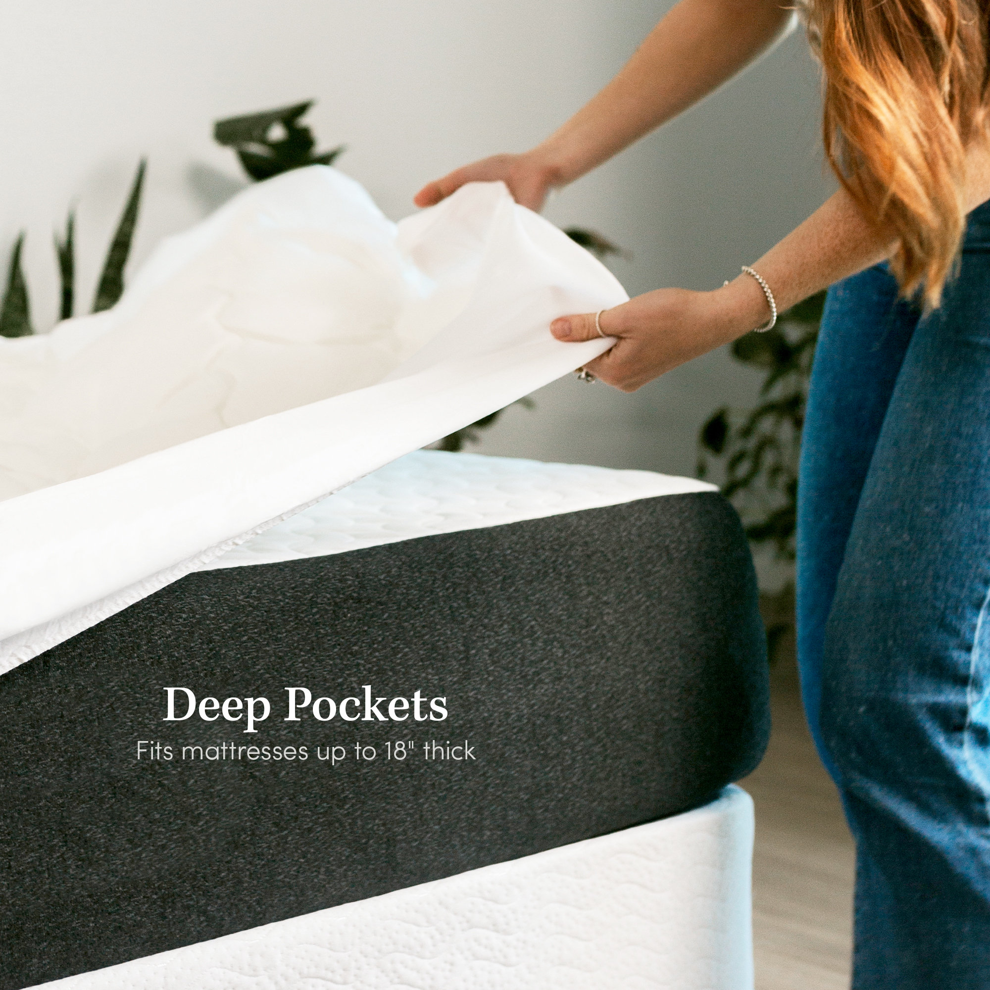 Bamboo Pillow Top Mattress Pad, Queen